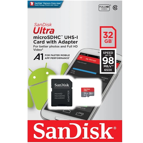 SANDISK Ultra micro SDHC 32GB mit Adapter