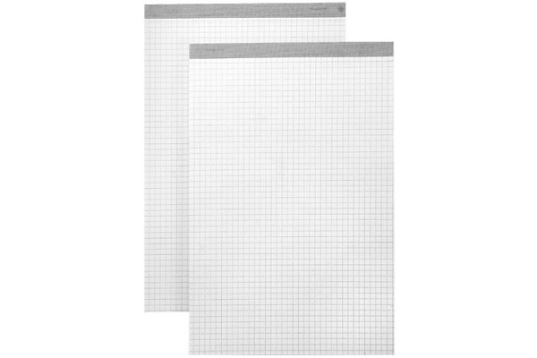 BÜROLINE Bloc bureau blanc A5 quadrillé, 4mm,65g 2x100 flls., 572002