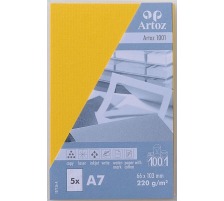 ARTOZ Cartes de visite 1001 A7 220g, jaune 5 feuilles, 107136142