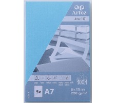 ARTOZ Cartes de visite 1001 A7 220g, azur 5 pcs., 107136143