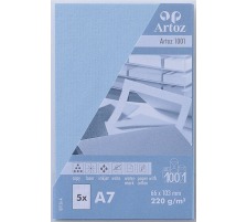 ARTOZ Cartes de visite 1001 A7 220g, bleu 5 feuilles, 107136144