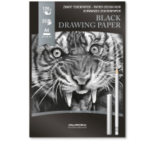 AURORA Bloc  dessin A4 noir, 120g 20 flls., BL43