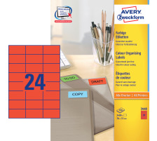 AVERY ZWECKFORM Etiketten 7037mm rot 2400 Stck, 3448