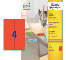 AVERY ZWECKFORM Etiketten 105x148mm rot 400 Stck, 3456