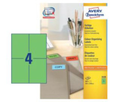 AVERY ZWECKFORM Etiketten 105x148mm Universal, grn 100Bl.4St., 3458