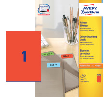 AVERY ZWECKFORM Etiketten A4 rot 100 Stck, 3470