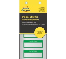 AVERY ZWECKFORM Inventar-Etiketten 50x20mm grn, Poly. 10Bl.50Stk., 6912