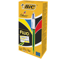 BIC Kugelschreiber Fluo 4 Colours Box, 12 Stck, 933948