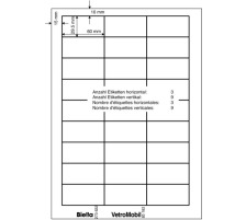 BIELLA Etiketten 60x30mm weiss, A4 10 Bl.  27 Stk., 273632.00