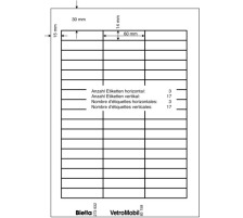 BIELLA Etiketten 60x14mm weiss, 5 Bl.  51Stk, 273932.00