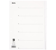 BIELLA Register Karton weiss A4 6-teilig, blanko, 46540601