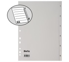 BIELLA Register PP grau A4 1-6, Vollformat, 471406.00