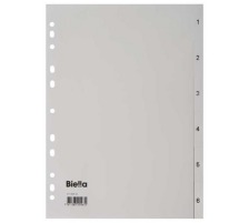 BIELLA Register PP grau A4 1-6, Vollformat, 471406.00