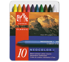 CARAN D'ACHE Wachsmalstift Neocolor 1 10 Farben Metallbox, 7000.31