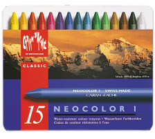 CARAN D'ACHE Wachsmalstift Neocolor 1 15 Farben Metallbox, 7000.315