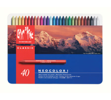 CARAN D'ACHE Wachsmalstift Neocolor 1 40 Farben ass. Metallbox, 7000.34