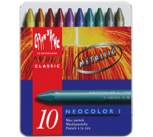 CARAN D'ACHE Wachsmalstift Neocolor 1 10 Farben Metallbox, 7004.31