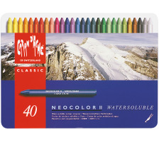 CARAN D'ACHE Wachsmalstift Neocolo II 40 Farben ass. Metallbox, 7500.34