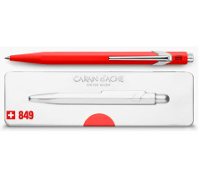 CARAN D'ACHE Kugelschreiber 849 Metall rot, refill, Schrift blau, 849.070