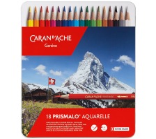 CARAN D'ACHE Farbstifte Prismalo 3mm 18 Farben ass.,Metallschachtel, 999.318