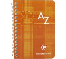 CLAIREFONTAINE Spiralheft mit Index 9,5x14cm 5mm, A-Z 50 Blatt, 68599