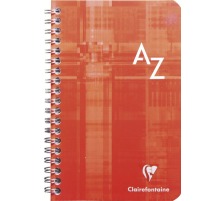 CLAIREFONTAINE Spiralheft mit Index 7,5x12cm 5mm, A-Z 50 Blatt, 8589