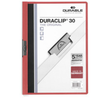 DURABLE Classeur  pince DURACLIP 30 pour 30 feuilles A4 rouge, 2200/03