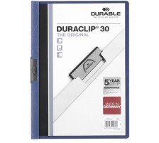 DURABLE Classeur  pince DURACLIP 30 pour 30 feuilles A4 bleu fonc, 2200/07