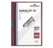 DURABLE Classeur  pince DURACLIP 30 p. 30 feuilles A4 rouge fonc, 2200/31