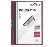 DURABLE Classeur  pince DURACLIP 30 p. 30 feuilles A4 rouge fonc, 2200/31