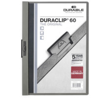 DURABLE Classeur  pince DURACLIP 60 pour 60 feuilles A4 gris, 2209/10