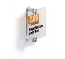 DURABLE Plaque de porte Crystal Sign transparente, acryl. 105x105mm, 482019