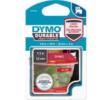 DYMO D1 Vinyl Band 12mmx3m weiss/rot, 1978366