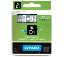 DYMO Schriftband D1 weiss/transp. 12mm/7m, S0720600