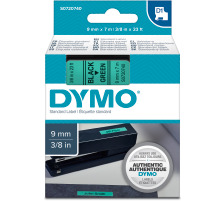 DYMO Schriftband D1 schwarz/grn 9mm/7m, S0720740