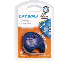 DYMO Schriftband LetraTag 12mmx4m schwarz/transparent, S0721550