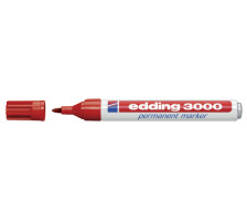 EDDING Marqeur permanent 3000 1.5-3mm rouge, impermabile, 3000-2