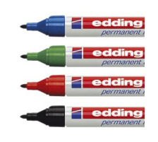 EDDING Permanent Marker 3000 1.5-3mm 4 Farben ass. Blister, 3000-E4BL