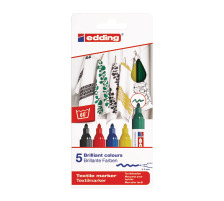 EDDING Textilmarker 4500 Basic Color 5 Stck, 3948