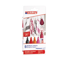 EDDING Textilmarker 4500 Warm Color 5 Stck, 3949