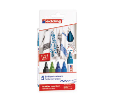 EDDING Textilmarker 4500 Cool Color 5 Stck, 3950