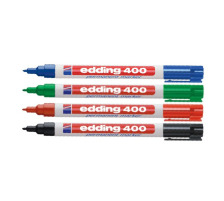 EDDING Permanent Marker 400 4 Farben ass. rot, blau, grn, schwarz, 400-E4