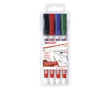 EDDING Permanent Marker 400 4 Farben ass. rot, blau, grn, schwarz, 400-E4