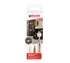 EDDING Paintmarker 750 2-4mm gold/silver/white 3 Stck, 750-E3-me