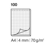 ELCO Notizblock kariert 4mm A4 weiss, 70gm2 100 Blatt, 74425.17