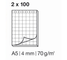 ELCO Notizblock kariert 4mm A5 weiss, 70gm2 2x100 Blatt, 74430.17