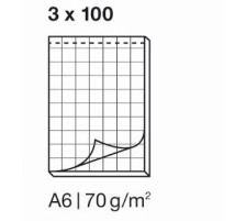 ELCO Notizblock kariert 4mm A6 weiss, 70gm2 3x100 Blatt, 74432.17