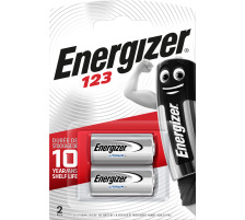 ENERGIZER Batterien CR123 3.0V Foto Lithium Blister 2 Stck, CR17345