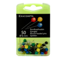 EXACOMPTA Rundkopfnadeln 15mm sortiert 50 Stck, 14375E