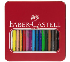 FABER-CASTELL Farbstifte Jumbo Grip 16 Farben Metalletui, 110916